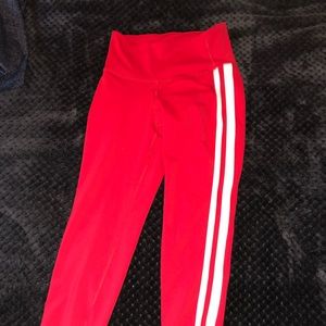 Red stripped leggings